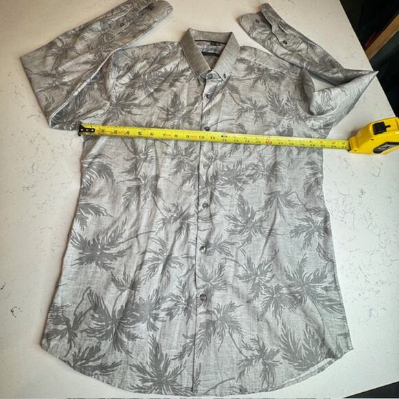 The Paribito Mens Kurta Sz Large Gray Collared Long Sleeve Button Down Shirt - Picture 9 of 11